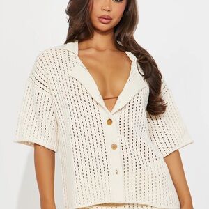 Fashion Nova Sandy Crochet Short Set